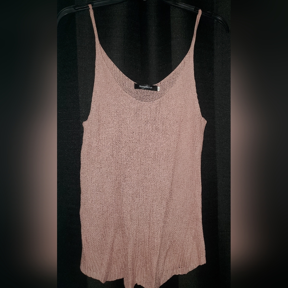 Pink knit spaghetti strap Camisole Romantichut SZ XL